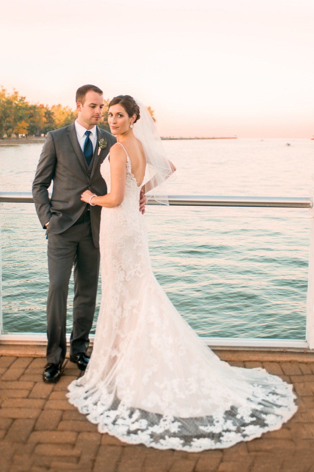 Bride and Groom at Rochester Yacht Club